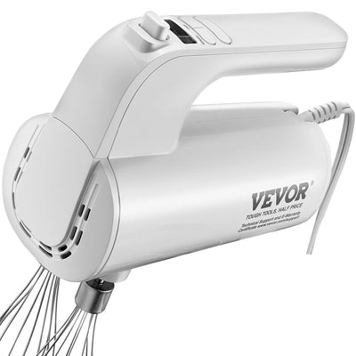 VEVOR Digital Electric Hand Mixer, 5-Speed, 200W Portable Electric Handheld Mixer, with Turbo Boost Beaters Dough Hooks Whisks Storage Bag, Baking Supplies for Whipping Mixing Egg Cookie Cake Cream