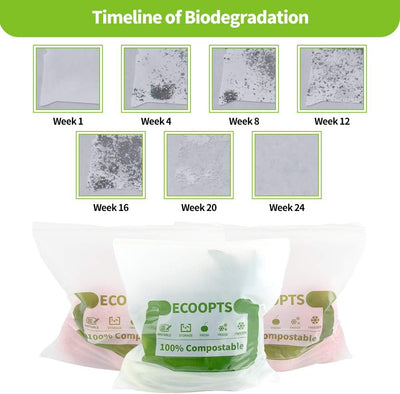100% Compostable Large Gallon Zip Bag | Eco-Friendly Food Storage Bags | Freezer Bag | Plant-Based Bpa-Free | Seal Well for Fruit,Food and Snack (1, Large)