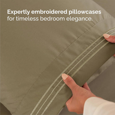 Queen Size 4 Piece Sheet Set - Comfy Breathable & Cooling Bed Sheets Set - Hotel Luxury Bedding for Women, Men, Kids & Teens - Deep Pockets, Easy Secure Fit, Soft and Wrinkle Free - Oeko-Tex - Khaki