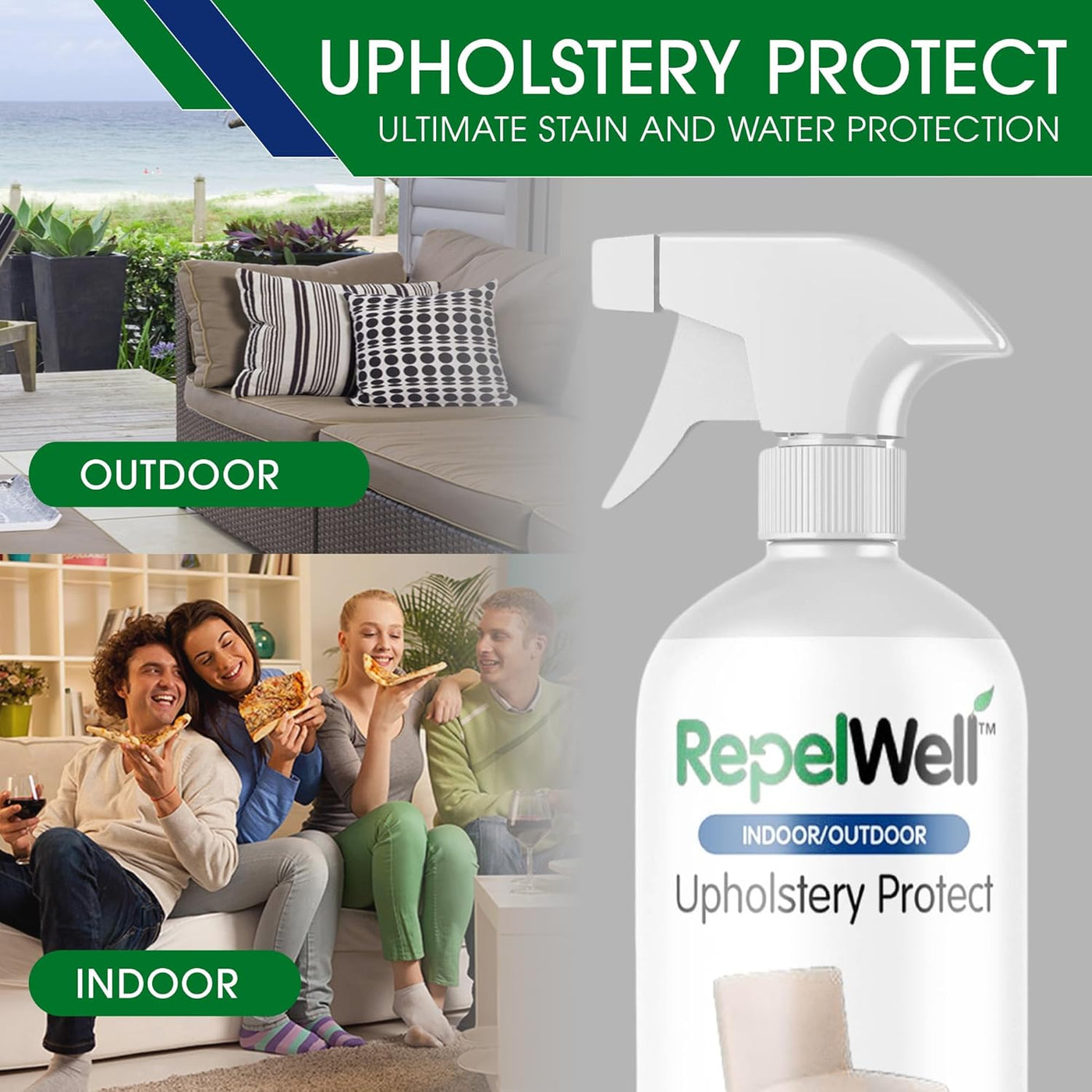 Eco-Friendly Upholstery Protection Spray - 24 Oz Non-Toxic, Pet-Safe Stain and Water Repellent for Fabric, Leather, and Suede - Long-Lasting Furniture Care Solution