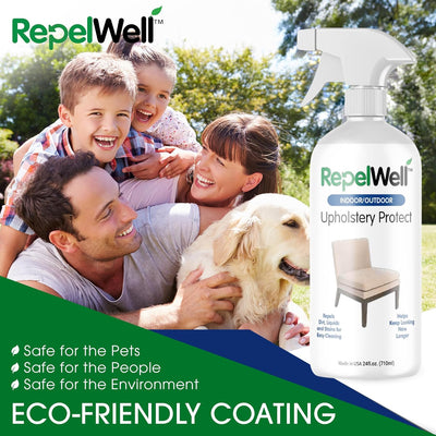 Eco-Friendly Upholstery Protection Spray - 24 Oz Non-Toxic, Pet-Safe Stain and Water Repellent for Fabric, Leather, and Suede - Long-Lasting Furniture Care Solution