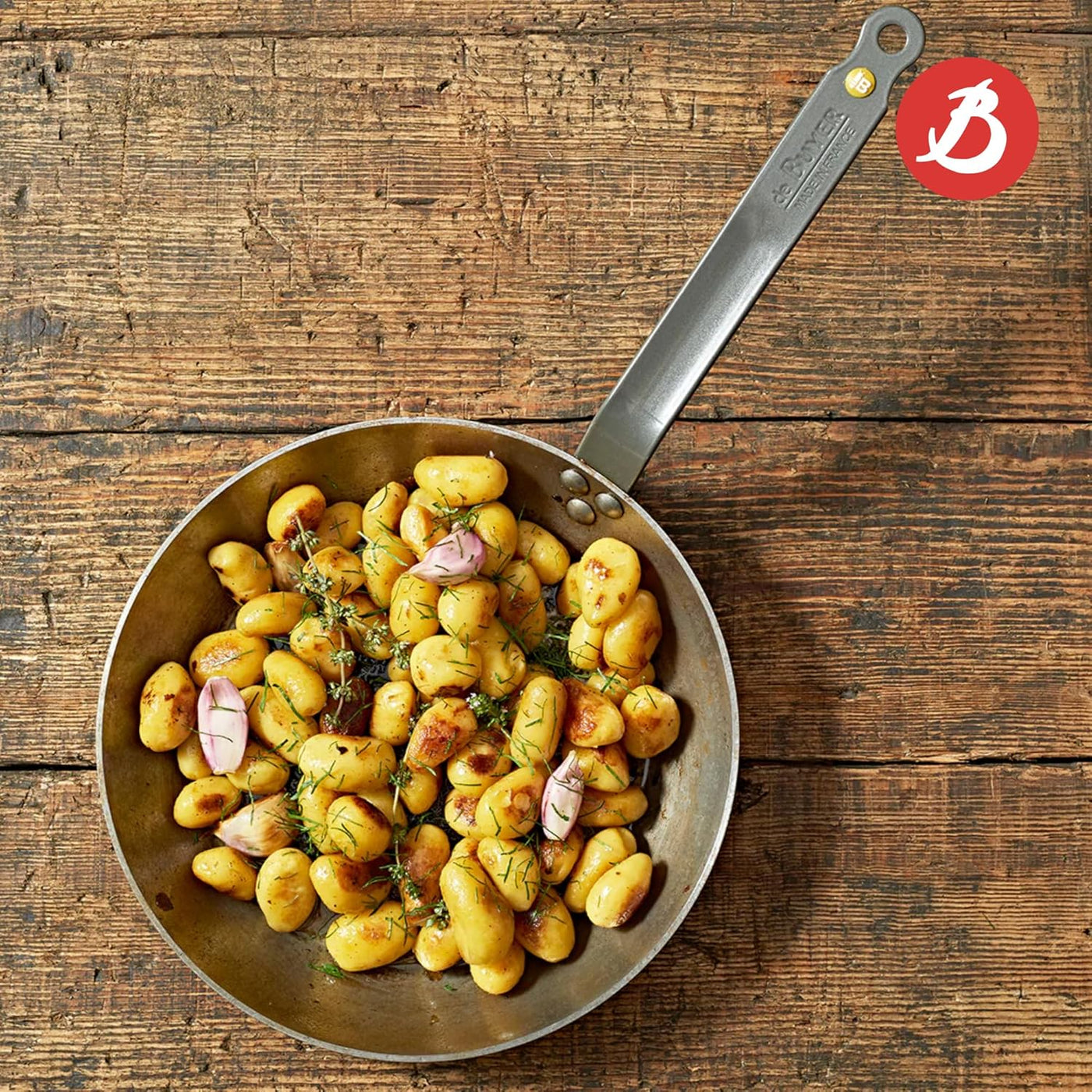 MINERAL B Carbon Steel Fry Pan - 10.25” Diameter, 7.3” Cooking Surface - Ideal for Searing, Sauteing & Reheating - PFAS, PFOA & PFOS Free - Made in France