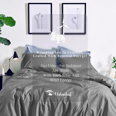 Queen Size Duvet Cover Set (3Pc), 100% Cotton 700 Thread Count, Luxury Sateen Weave Quilt Cover, Soft & Breathable Comforter Cover with Hidden Button Closure and 2 Pillow Cases -Dark Grey