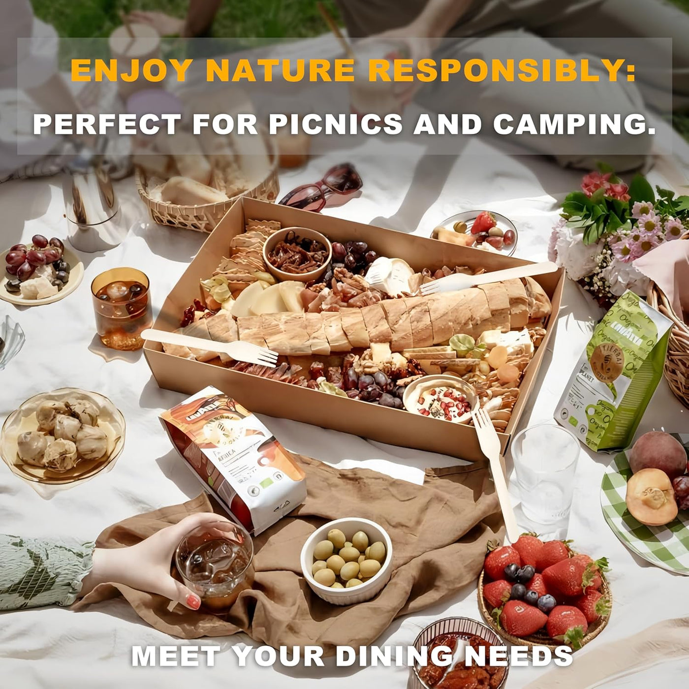 Disposale Biodegradable Wooden Forks – 360 Count Eco-Friendly Compostable Utensils