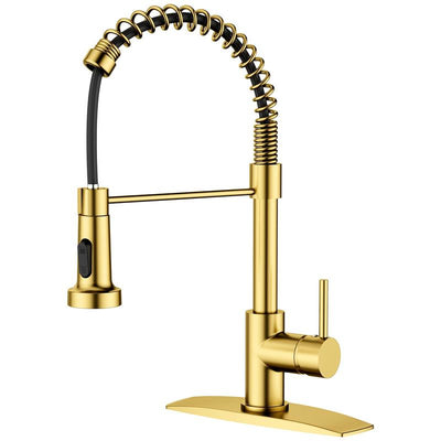 FORIOUS Kitchen Faucet with Pull down Sprayer 2 Modes Single Handle High Arc Stainless Steel Kitchen Sink Faucet for Farmhouse RV Laundry Utility Room