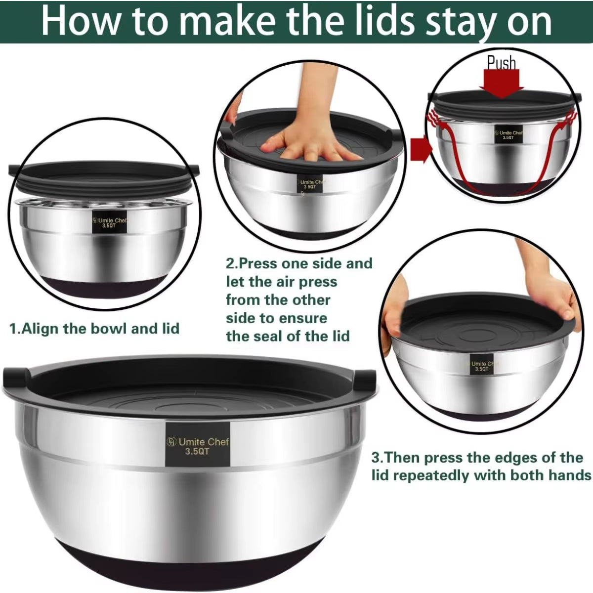 5-Piece Stainless Steel Nesting Mixing Bowl Set - Kitchen Essentials for Baking, Serving,Dishwasher Safe, and Easy to Store