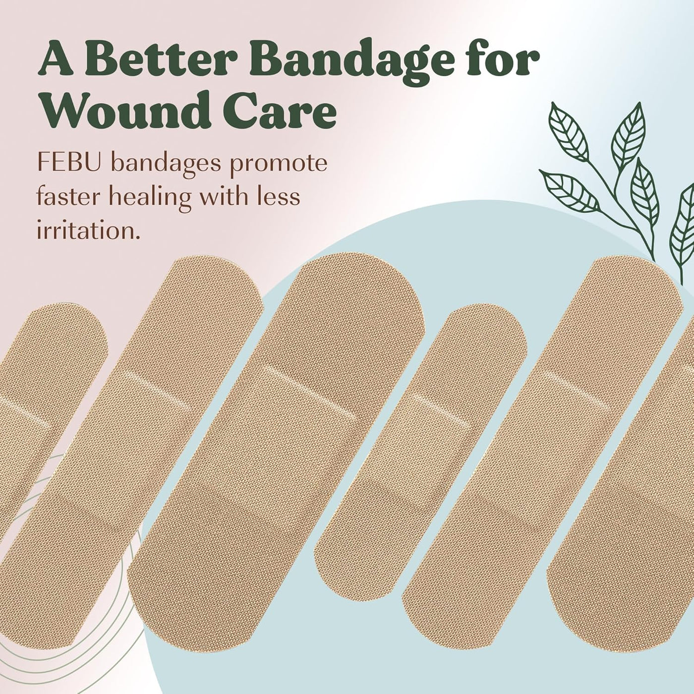 Eco-Friendly Bamboo Fabric Bandages | PFAS Free Flexible Fabric Bandages | Natural Hypoallergenic Bandage for Scrapes, Cuts & First Aid | Fully Compostable, Latex Free Bandage | 75 Count Strip