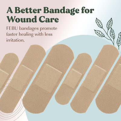 Eco-Friendly Bamboo Fabric Bandages | PFAS Free Flexible Fabric Bandages | Natural Hypoallergenic Bandage for Scrapes, Cuts & First Aid | Fully Compostable, Latex Free Bandage | 75 Count Strip