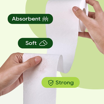 Bamboo Toilet Paper, Septic Safe Toilet Tissue, 24 Double Rolls, 320 Sheets per Roll, Tree Free, Non Toxic, 2 Ply, Soft and Absorbent, Eco Friendly Dye-Free Paper