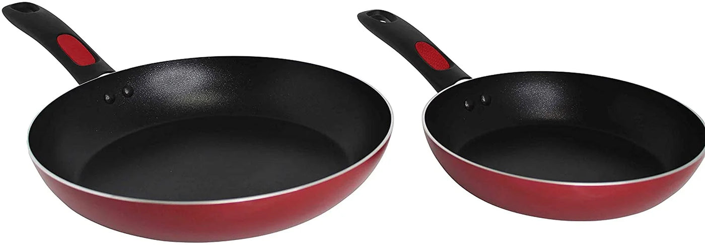 Get a Grip 10-Pc Non-Stick Cookware Set Red Durable Kitchen Essentials