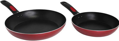 Get a Grip 10-Pc Non-Stick Cookware Set Red Durable Kitchen Essentials