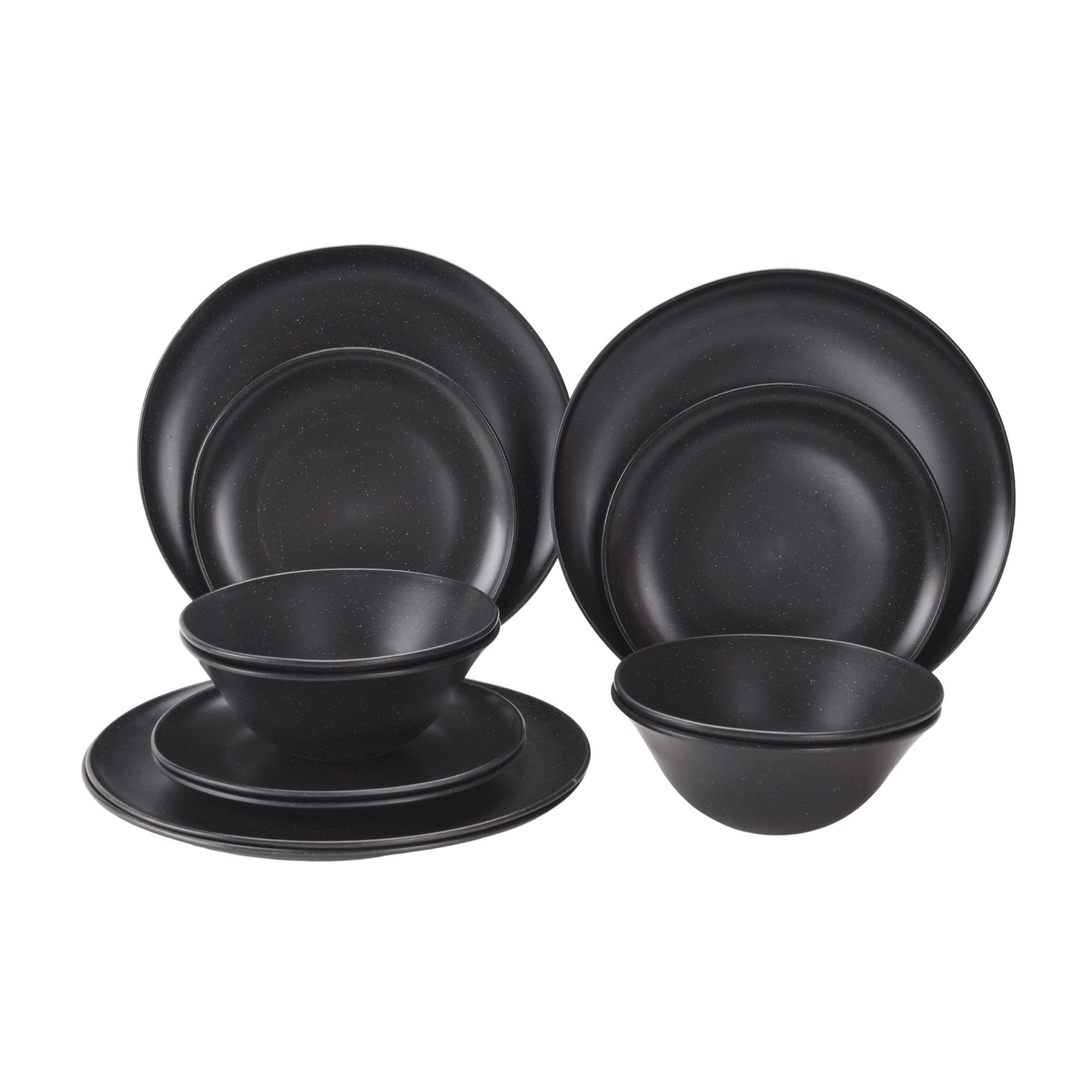 12-Piece Eco-Friendly Dinnerware Set, Black