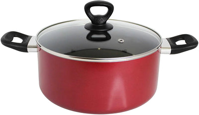 Get a Grip 10-Pc Non-Stick Cookware Set Red Durable Kitchen Essentials