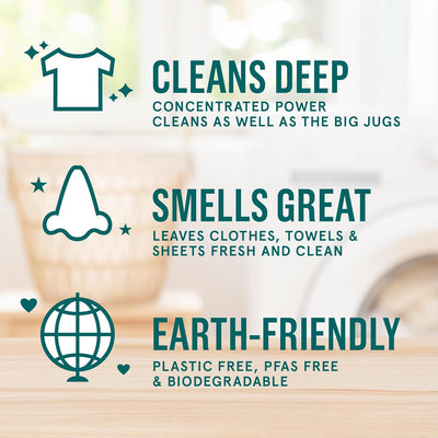 Powerful Laundry Detergent Sheets, 60 Count, Family Owned & Operated, Fresh Linen Scent, Biodegradable, Eco Friendly, Travel Laundry Detergent Sheets