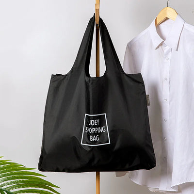 Black Foldable Supermarket Eco Shopper Bag Portable Grocery Storage Tote Large Capacity Waterproof Shoulder Shopping Handbags