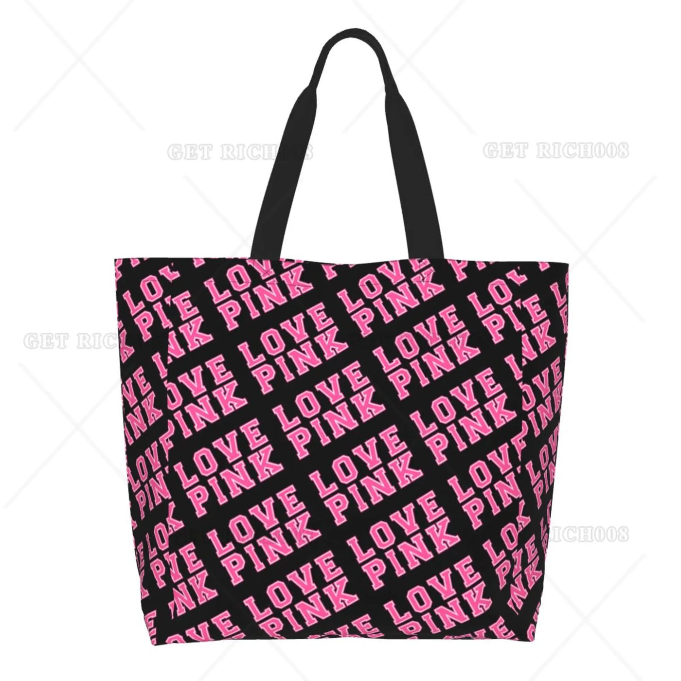 Pink Love Cartoon Women Shoulder Shopping Bag Eco Bag Large Tote Bag Fashion One Size Large Handbag Tote Bags Fashion