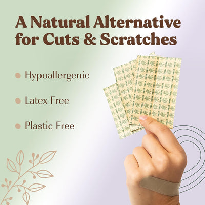 Eco-Friendly Bamboo Fabric Bandages | PFAS Free Flexible Fabric Bandages | Natural Hypoallergenic Bandage for Scrapes, Cuts & First Aid | Fully Compostable, Latex Free Bandage | 75 Count Strip
