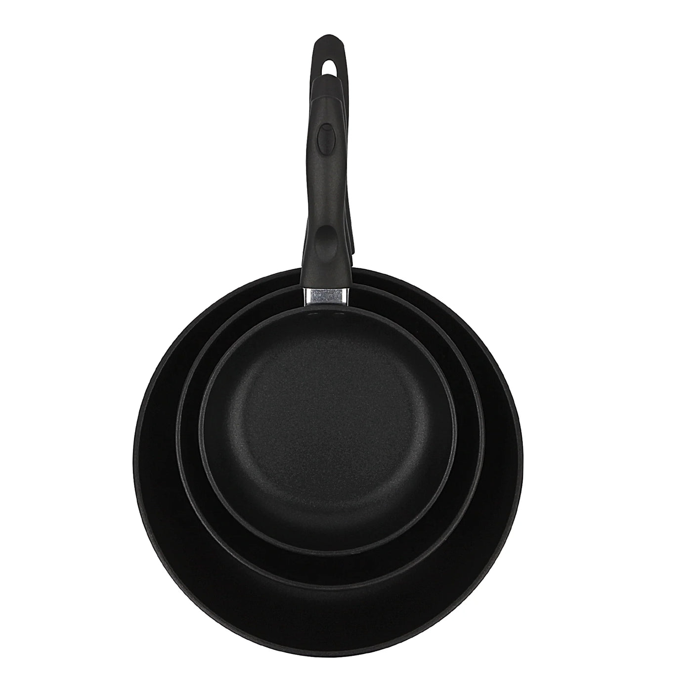 (4 Pack)  3-Piece Non-Stick Aluminum Skillet Set, Black