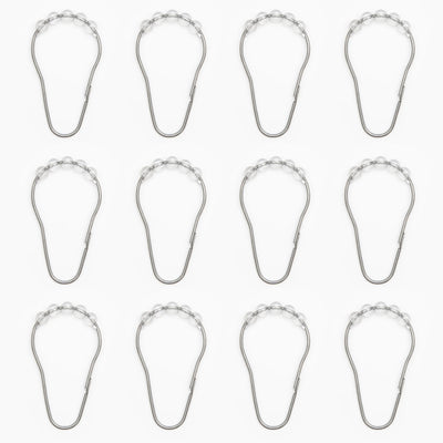 Eco-Friendly Terrazzo Waterproof Recycled PEVA Shower Curtain Set and Hooks, Black, White