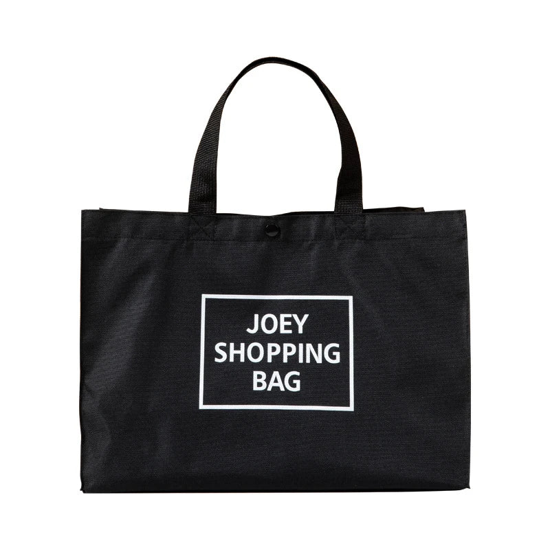 Black Foldable Supermarket Eco Shopper Bag Portable Grocery Storage Tote Large Capacity Waterproof Shoulder Shopping Handbags