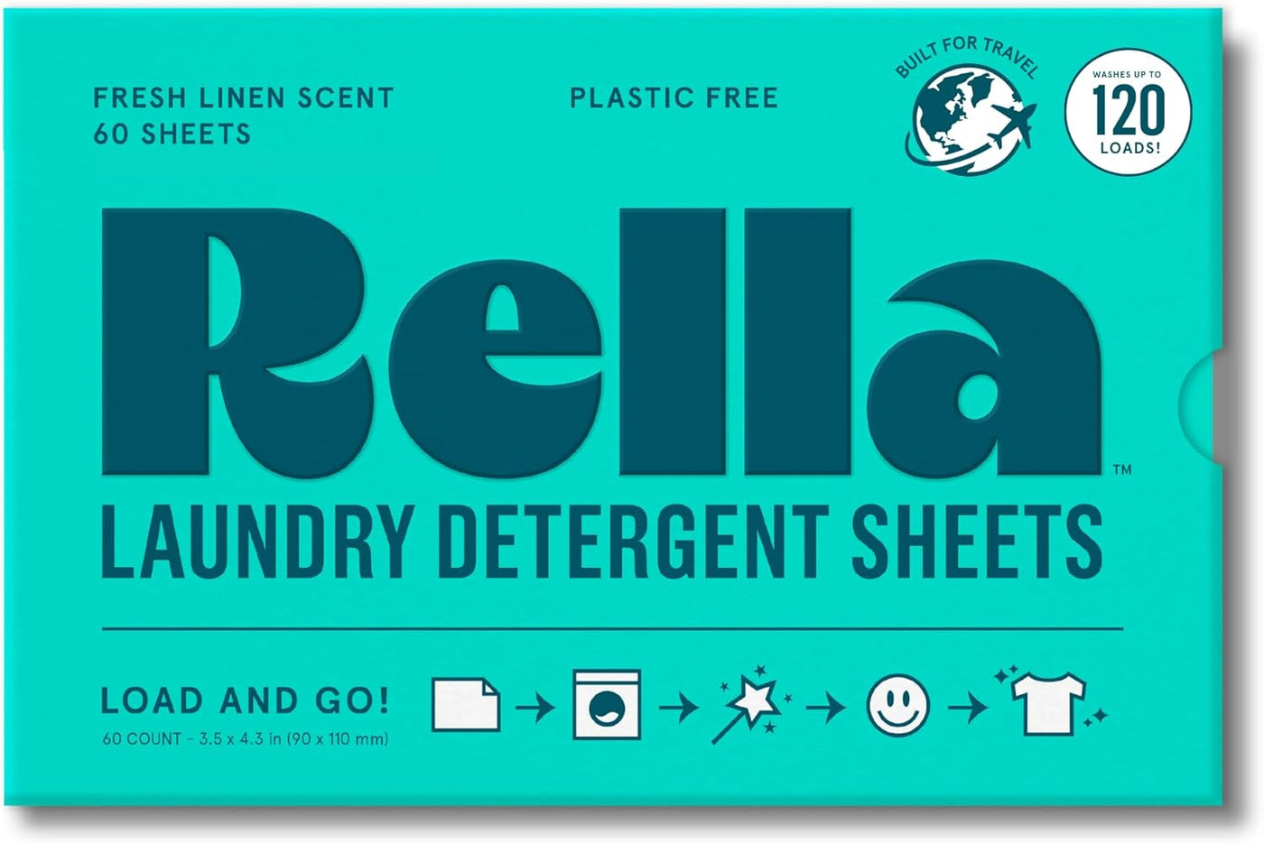 Powerful Laundry Detergent Sheets, 60 Count, Family Owned & Operated, Fresh Linen Scent, Biodegradable, Eco Friendly, Travel Laundry Detergent Sheets