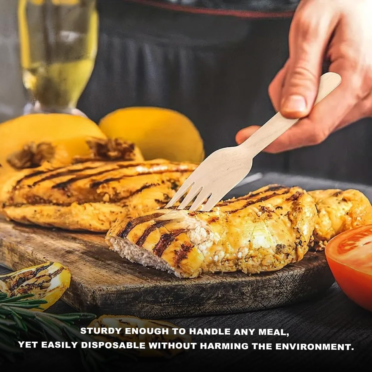 Disposale Biodegradable Wooden Forks – 360 Count Eco-Friendly Compostable Utensils
