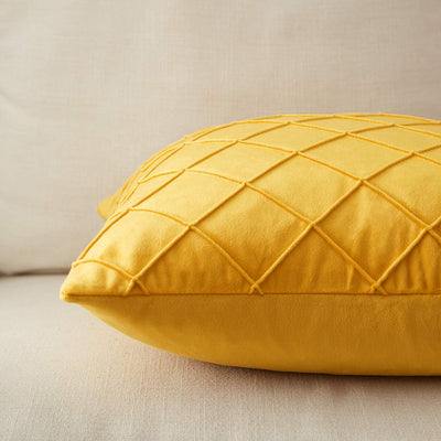 Pack of 2 Velvet Throw Pillows Sofa Decorative Throw Pillow Covers 20X20 Soft Solid Cushion Case for Bedroom Car Outdoors Yellow