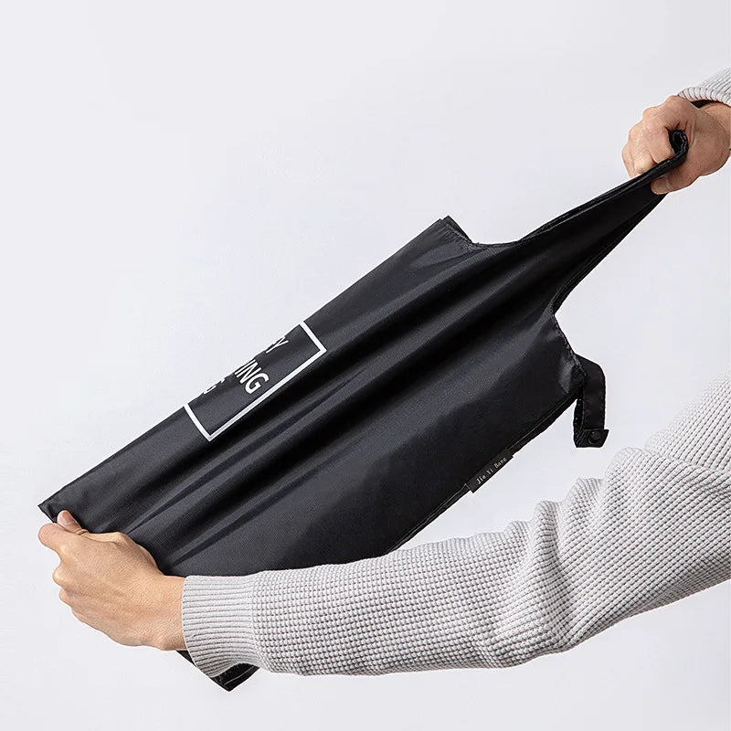 Black Foldable Supermarket Eco Shopper Bag Portable Grocery Storage Tote Large Capacity Waterproof Shoulder Shopping Handbags