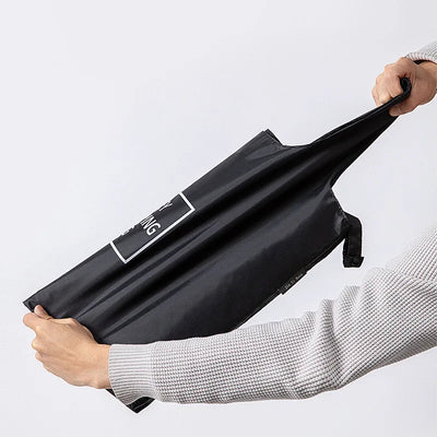 Black Foldable Supermarket Eco Shopper Bag Portable Grocery Storage Tote Large Capacity Waterproof Shoulder Shopping Handbags