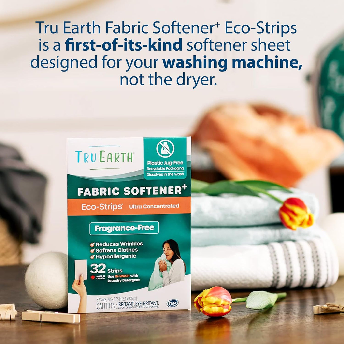 Fabric Softener Strips for Washing Machine, Alternative to Fabric Softener Liquid and Pods, Unscented Fragrance Free, up to 64 Loads per 32-Count