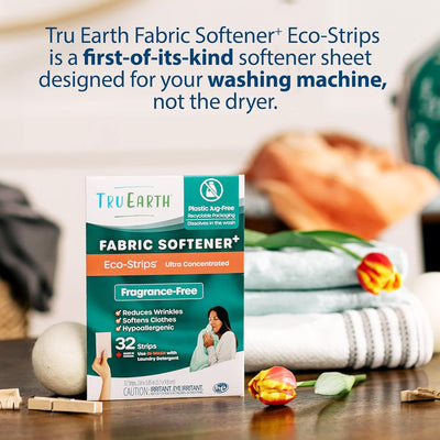 Fabric Softener Strips for Washing Machine, Alternative to Fabric Softener Liquid and Pods, Unscented Fragrance Free, up to 64 Loads per 32-Count