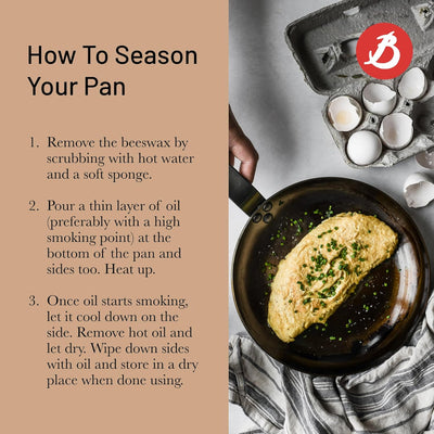 MINERAL B Carbon Steel Fry Pan - 10.25” Diameter, 7.3” Cooking Surface - Ideal for Searing, Sauteing & Reheating - PFAS, PFOA & PFOS Free - Made in France