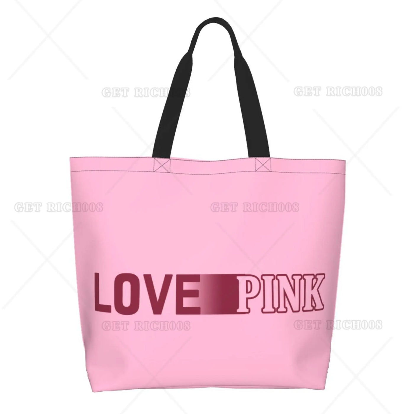 Pink Love Cartoon Women Shoulder Shopping Bag Eco Bag Large Tote Bag Fashion One Size Large Handbag Tote Bags Fashion